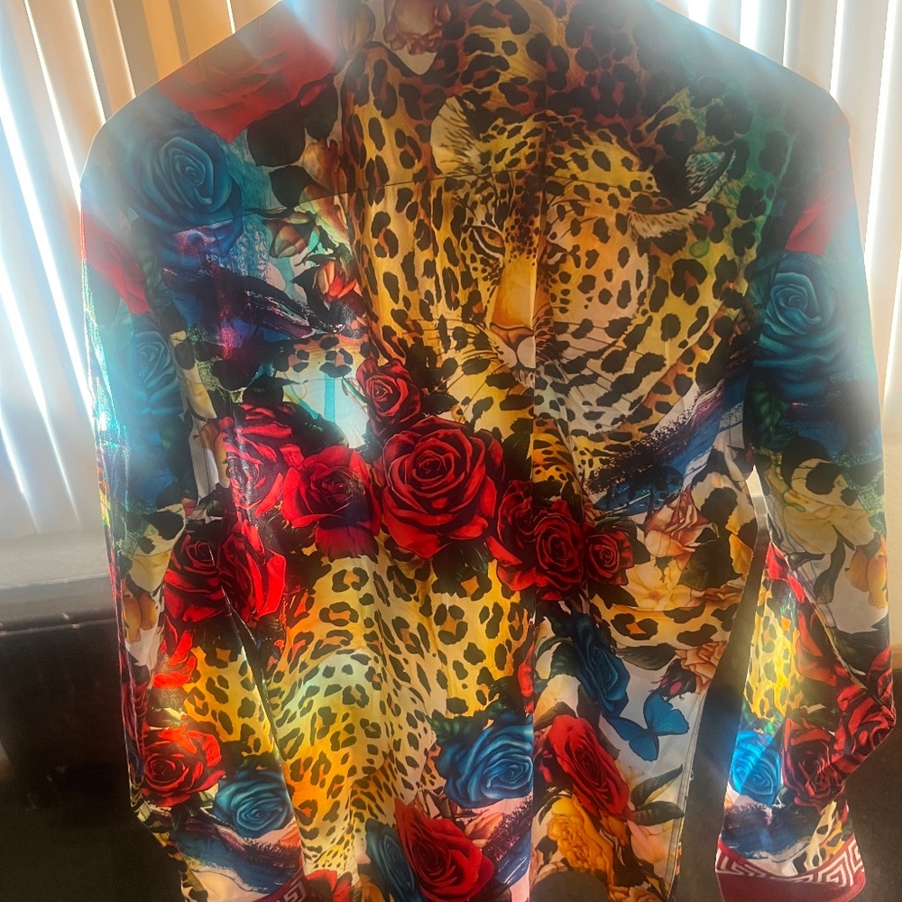 Barabas Tiger & Rose Button Up